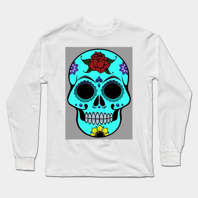 Sugar Skull 03 (Style:24) Long Sleeve T-Shirt by luminousstore